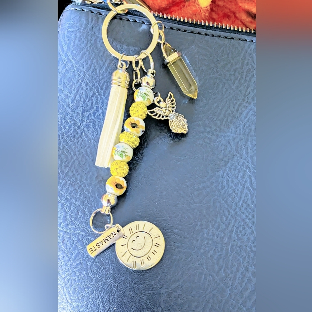 Chic Gold and Cream Purse Charm By Inspired Jewelry By Jo